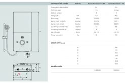 Bản vẽ kỹ thuật ARISTON AURES PREMIUM+ 4.5P - Máy nước nóng trực tiếp có bơm 4500w